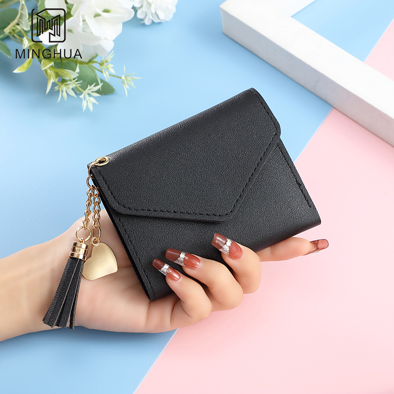 New style wallet for women, short solid-color card case, simple cross-border coin purse source manufacturer for summer 2023 Specification drawing