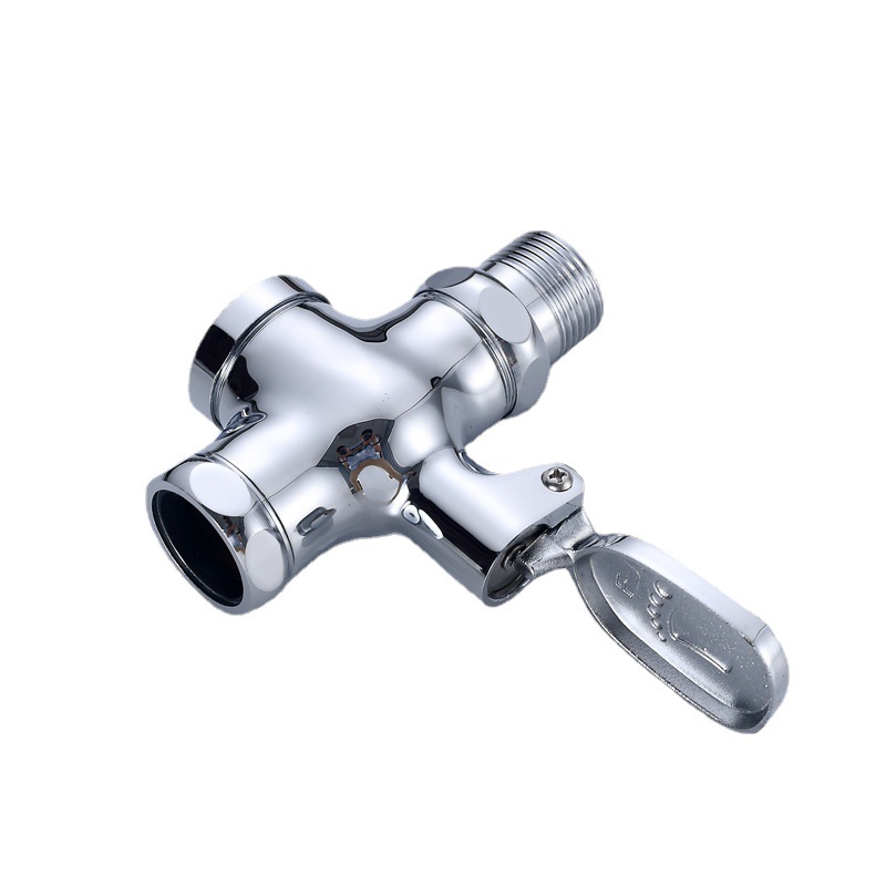 Copper body foot pedal flushing valve for bathroom, toilet and urinal foot pedal four-way flushing valve manufacturer wholesale Item Picture