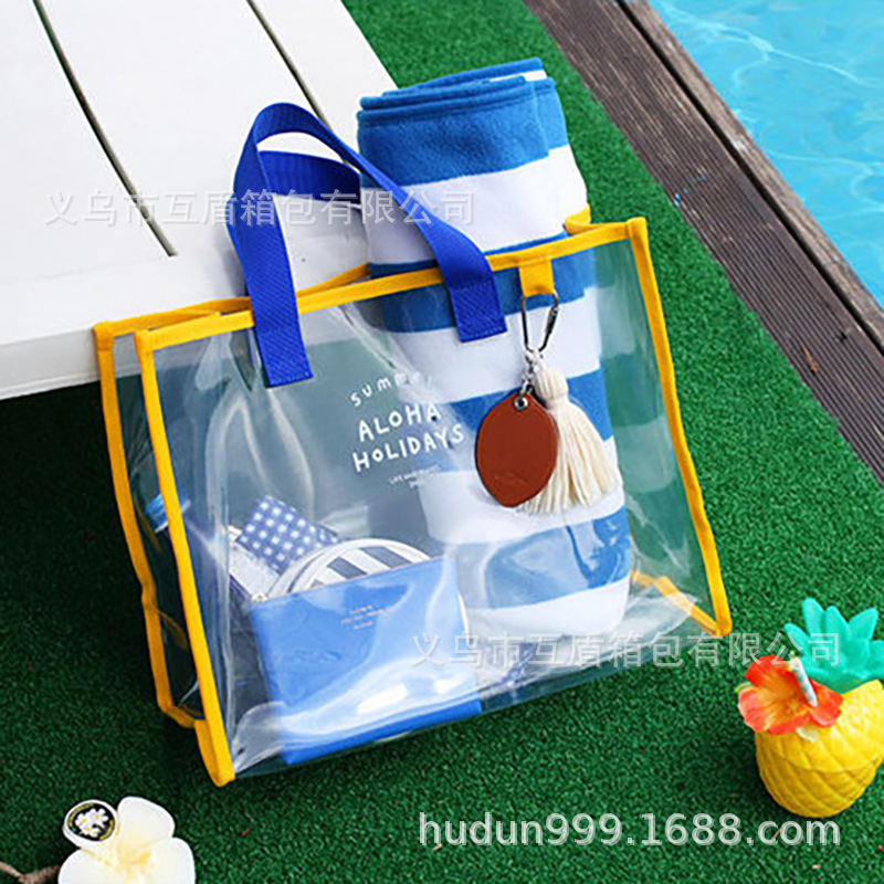Manufacturer's in-stock bath sets, transparent jelly bags for holding clothes, large-capacity women's bath bags, waterproof hand-held bath bags full figure