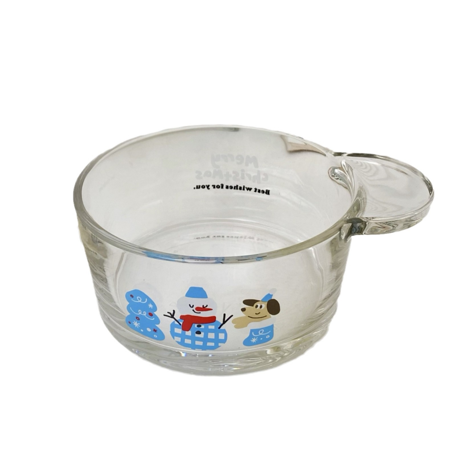 Ins-style Christmas snowman glass bowl, round glass salad bowl, dinner set, dessert bowl, milk bowl, breakfast bowl Item Picture