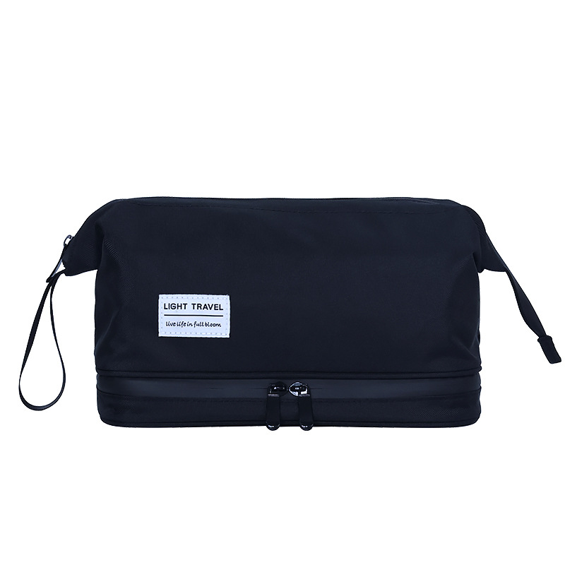 Men's toiletry bag, large steel wire travel portable dry and wet separation portable large capacity toiletry storage bag, makeup bag Item Picture