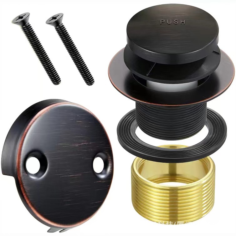 Copper nut American-style bathtub drain, anti-odor bathtub drain, bathtub plug replacement, bathtub drainage accessories Item Picture