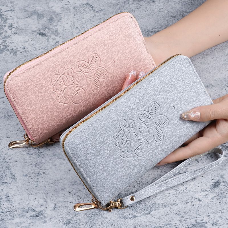 Korean version 2023 new style hand-held wallet for women, long zipper, multi-functional and versatile wallet, large-capacity mobile phone wallet Specification drawing