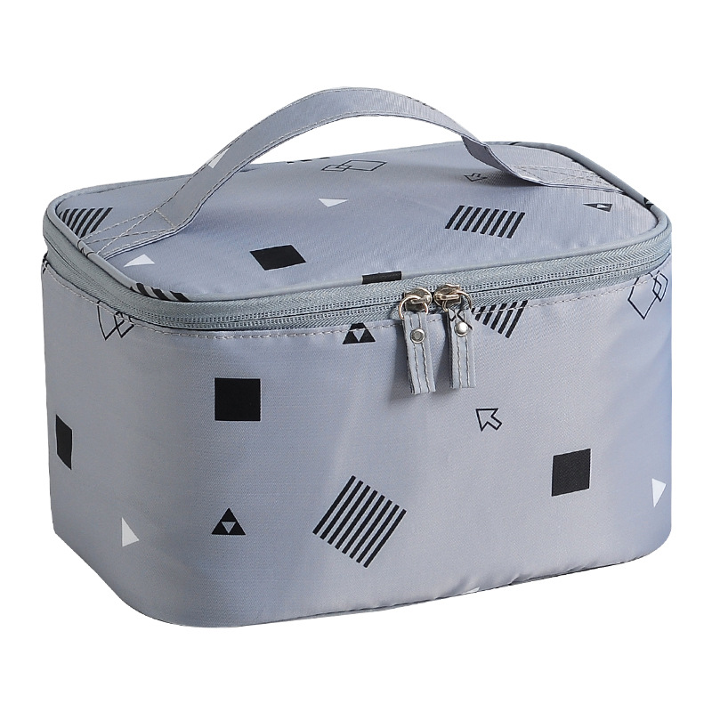 Large-capacity printed square cosmetic bag for women, portable transparent, high appearance level, waterproof travel items, toiletries and storage bag Item Picture