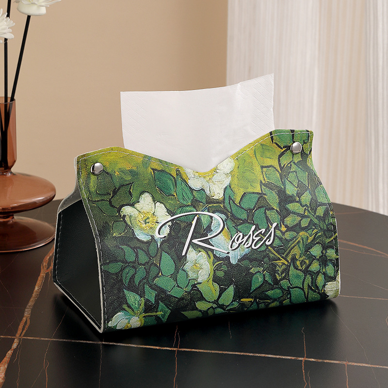 Van Gogh oil painting, American tissue box, living room, home, car, bathroom, napkin box, tissue box, paper bag details Picture