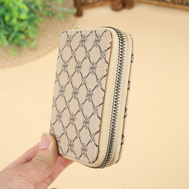 Long zipper bag, multi-functional ladies' retro clutch, new wallet, printed commuter coin purse Specification drawing