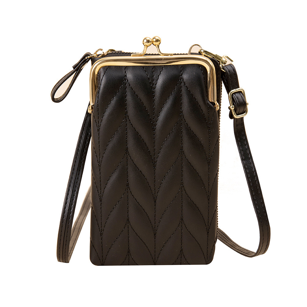 New Korean-style fashionable multi-functional crossbody single-shoulder bag with zipper, solid color, simple and mini, versatile wallet Item Picture