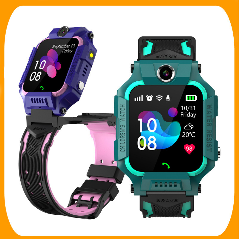 Cross-border 6th generation deep waterproof 360° rotating flip cover Q19 smart children's smartwatch Positioning and photography for foreign trade full figure