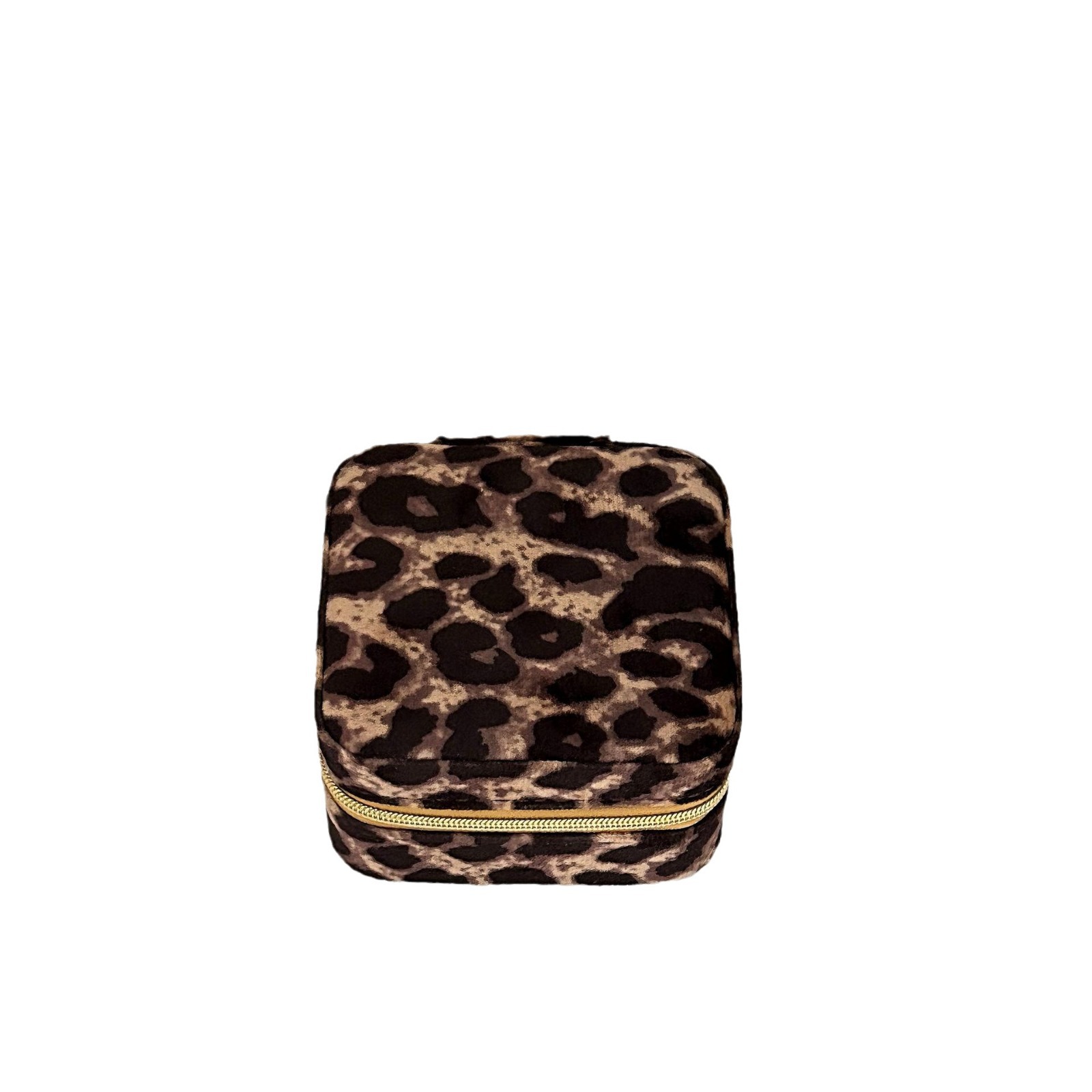 The leopard print jewelry box for women's 2024 new style is paired with a small and exquisite necklace box for jewelry, stud earrings, ring storage Item Picture
