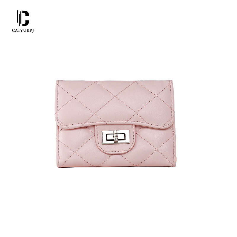 New Korean style diamond-shaped wallet for women, short clutch bag, versatile and large-capacity small change card case Item Picture