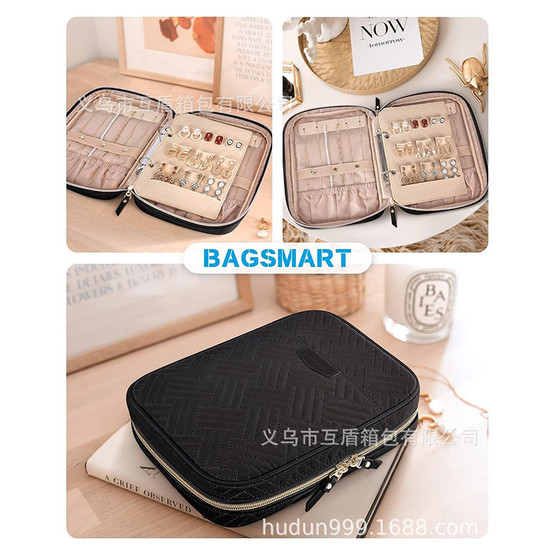 Jewelry travel storage box, book ring, loose-leaf binder, jewelry bag, transparent booklet, zipper, necklace, earrings and ring Application Scenario