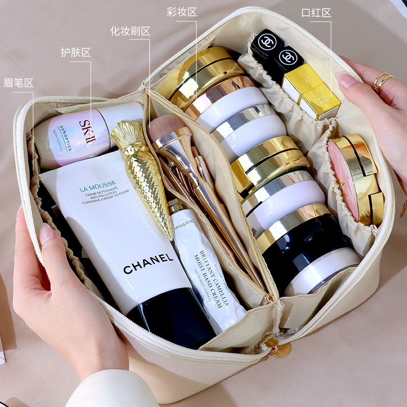 Customized leather tagi pillow makeup bag, portable makeup bag wholesale, travel toiletry bag, makeup storage bag Specification drawing