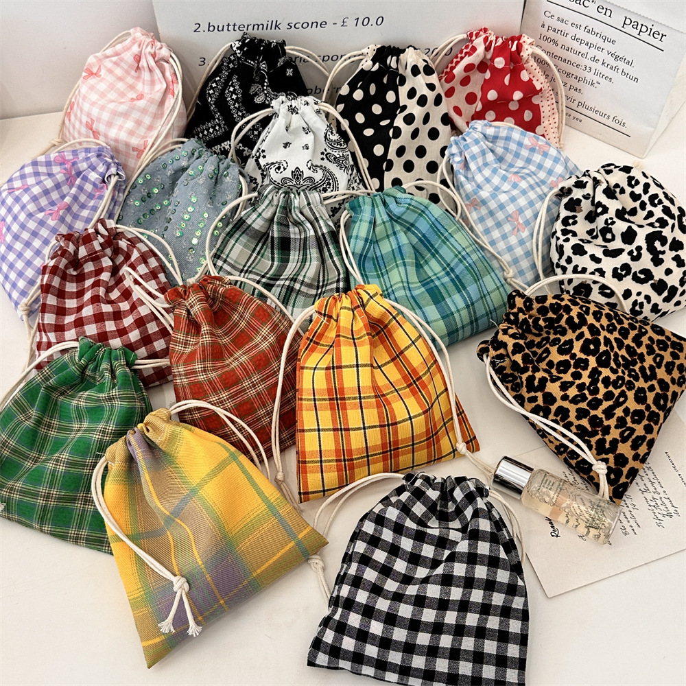 01121 Drawstring bag, women's hand-held cloth bag, miscellaneous storage bag opening, red change storage bag, jewelry dust-proof bag full figure