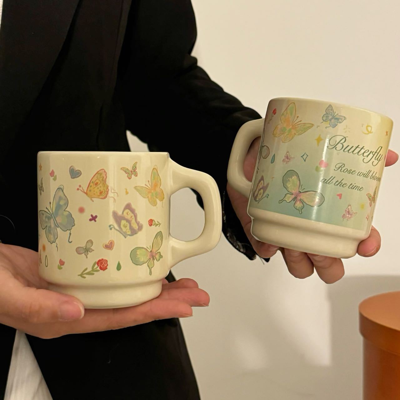 Xiaohongshu's same style ~ Niche design mugs, cute ceramic cups for girls, home water cups, office coffee cups Item Picture