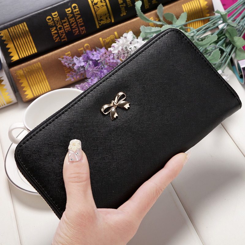 Factory direct sales: Ladies' long, multi-slot, zipper, hand-held, popular wallet Specification drawing