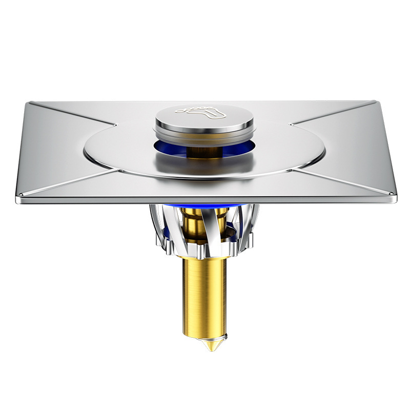 The bathroom floor drain anti-odor device with a bouncing core sealing cover is a universal press-foot-pedal type for preventing bedbugs from returning to the sewer Item Picture