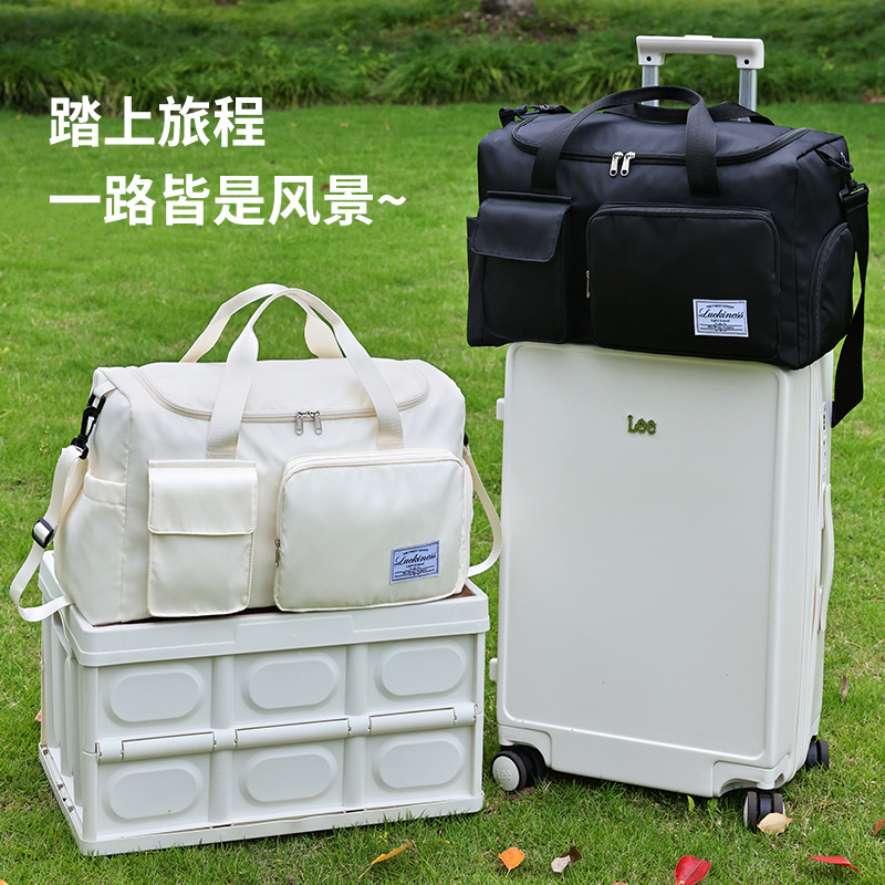 Lightweight storage bag, shoulder strap, large capacity, multi-layer storage, travel bag case, suitcase, luggage bag, fitness, business trip and travel Specification drawing
