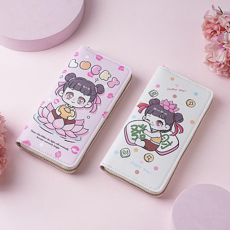 Cross-border wallet, long and cute cartoon wallet for women, large-capacity wallet, women's wallet, mobile phone bag, loose change wallet full figure