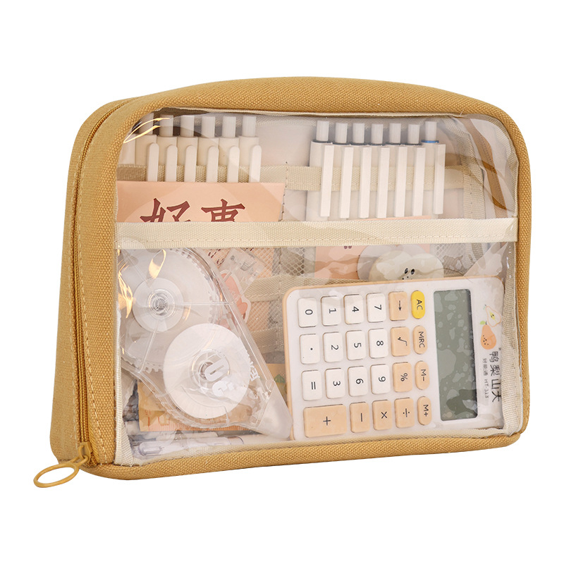 Creative double-layer large-capacity pencil case for primary school students, multi-functional pencil case storage bag for junior and senior high school students Item Picture
