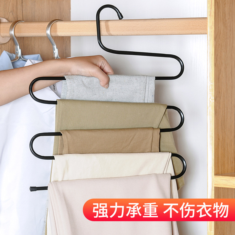 Multi-functional anti-slip pants rack, 5-layer clothes rack, hanging pants, scarves, ties, silk scarves, storage rack, household clothes drying rack Application Scenario