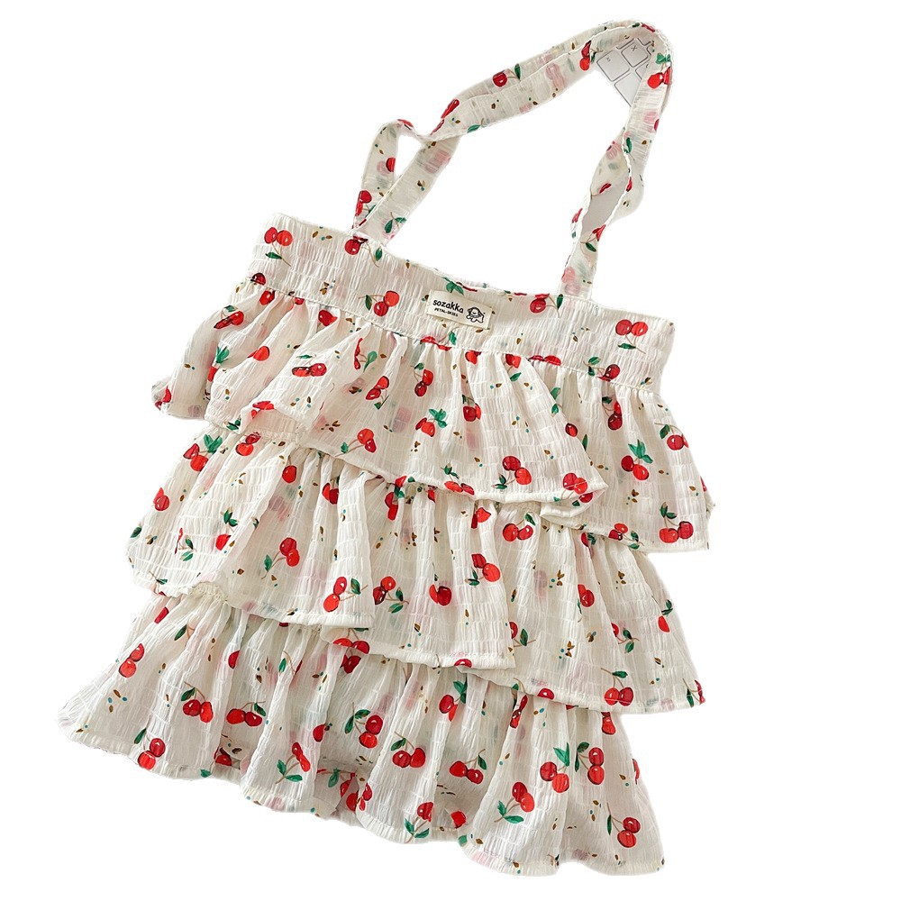 56271 Fresh and Sweet single-shoulder Bag for Women 2025 Summer New Fashion single-shoulder bag, beautiful chipped skirt canvas bag Item Picture