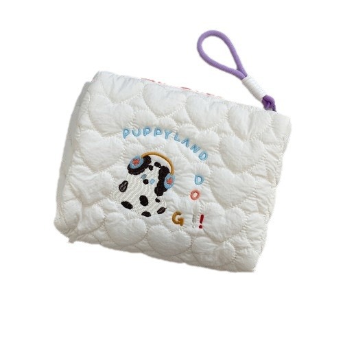 49211 Cute Puppy Makeup Bag, New embroidered cartoon storage bag, organizing bag, handbag, Shopping handbag Item Picture