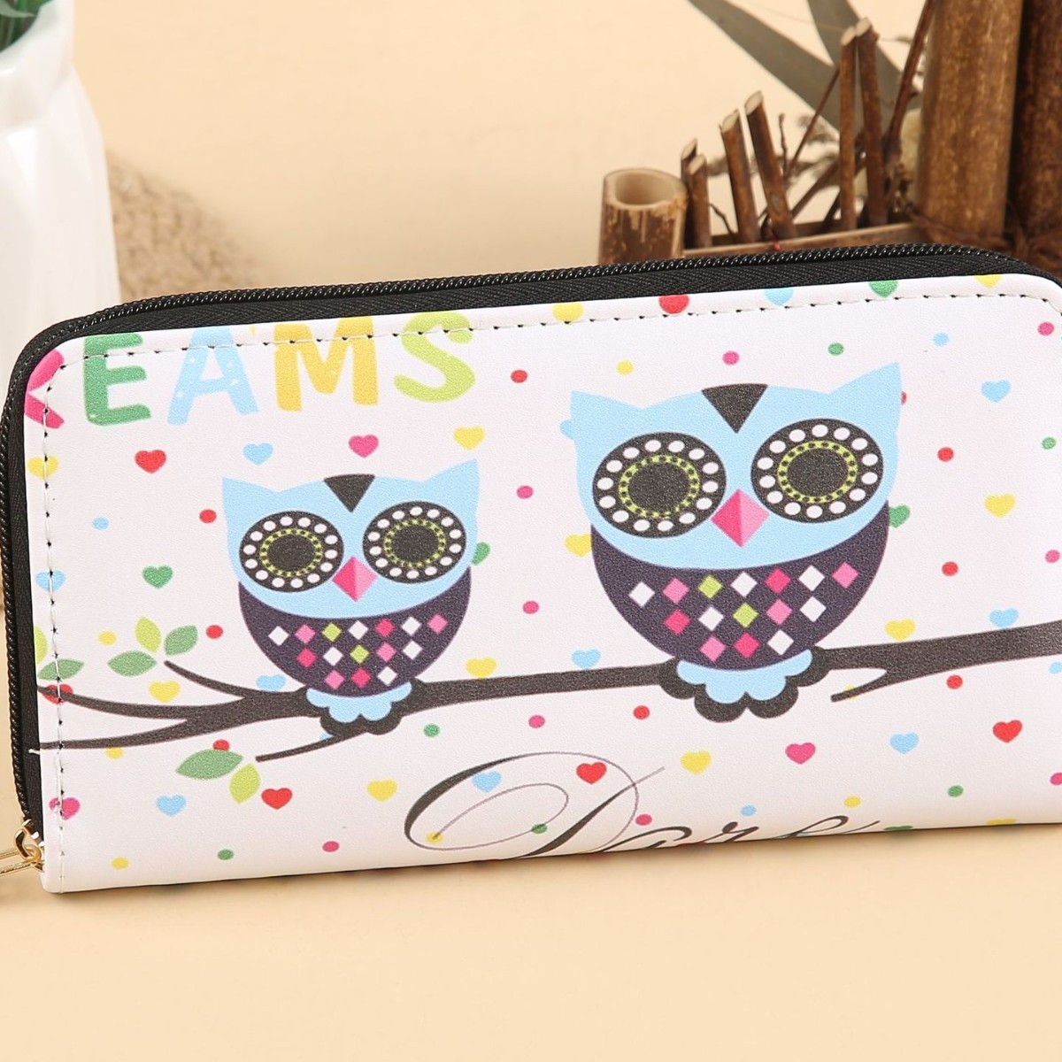 New cartoon pattern wallet for women, long clutch bag, double-zipper, large capacity coin purse, multi-purpose mobile phone case details Picture