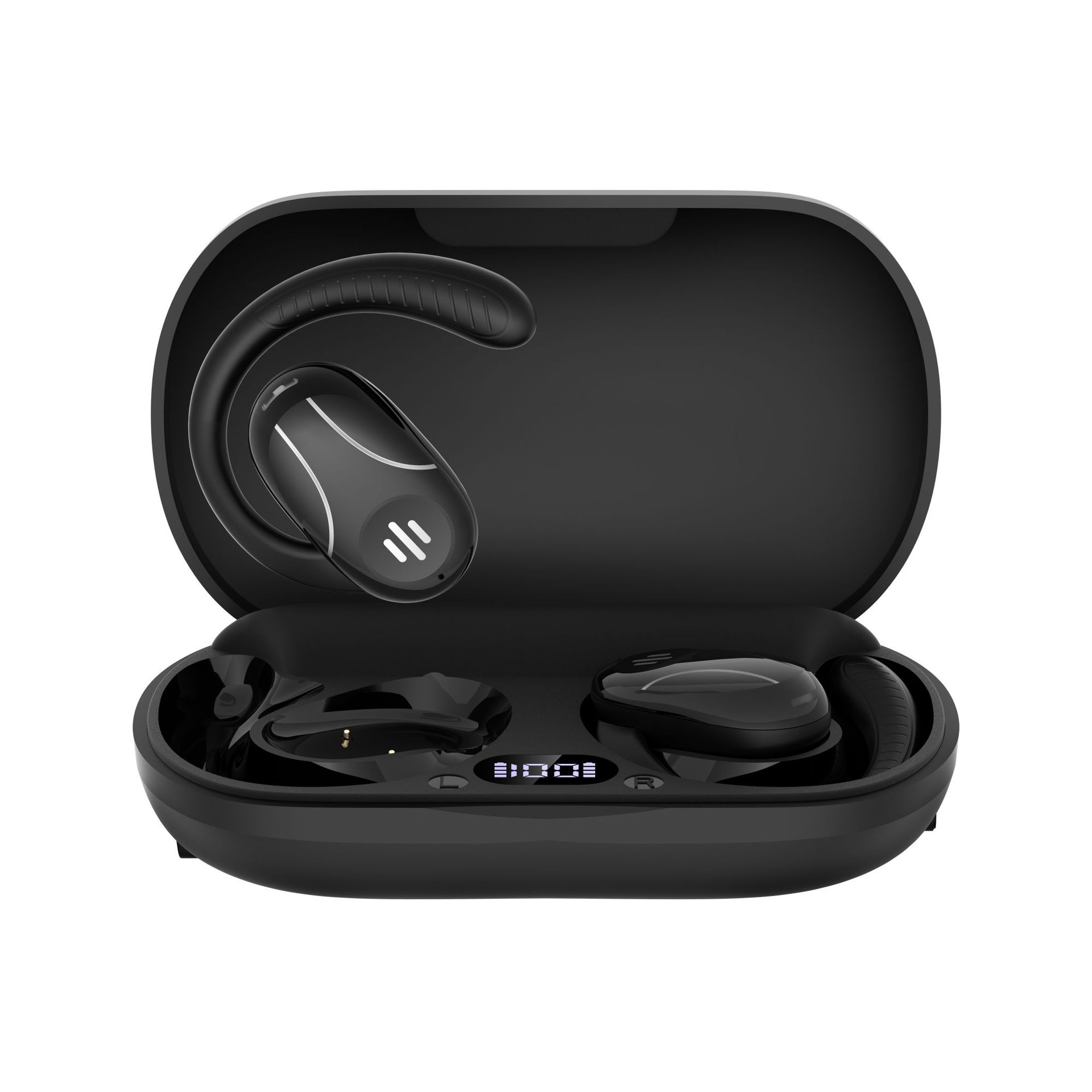 Smart multi-language Bluetooth translation headphones OWS noise-cancelling touch digital display translation headphones for overseas travel Item Picture