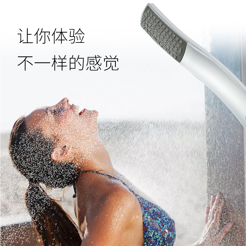 S-type shower head, non-pressurized shower head, electroplated outer layer, coarse holes, soft rubber water outlet holes Application Scenario