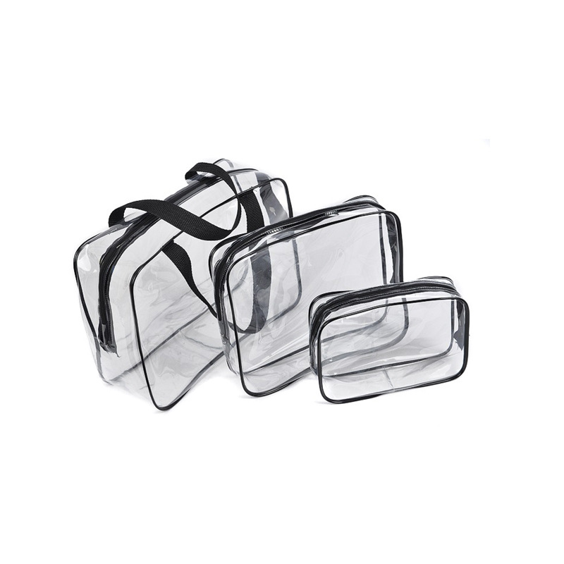 pvc large-capacity transparent cosmetic bag, summer toiletries storage bag, women's cosmetics logo, OEM cross-border wholesale available Item Picture
