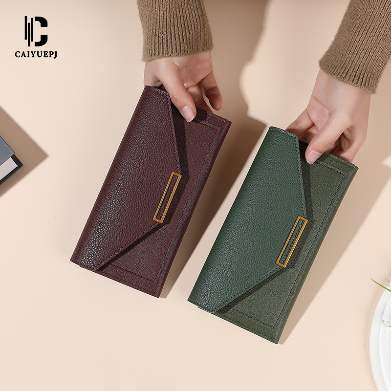 A new cross-border women's Korean-style, trendy, long, fresh and multi-functional clasp thin coin wallet from Japan and South Korea full figure