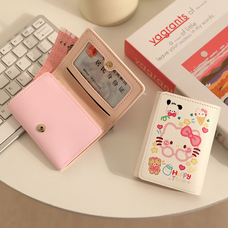 2024 New Cartoon Wallet for Women, Kuromeile Pacha, short and cute student driver's license card holder full figure