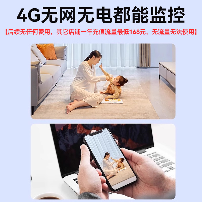 The camera is unplugged, allowing for remote monitoring via home mobile phone without the need for wifi. It features indoor high-definition night vision and smart cat eye wireless monitoring details Picture