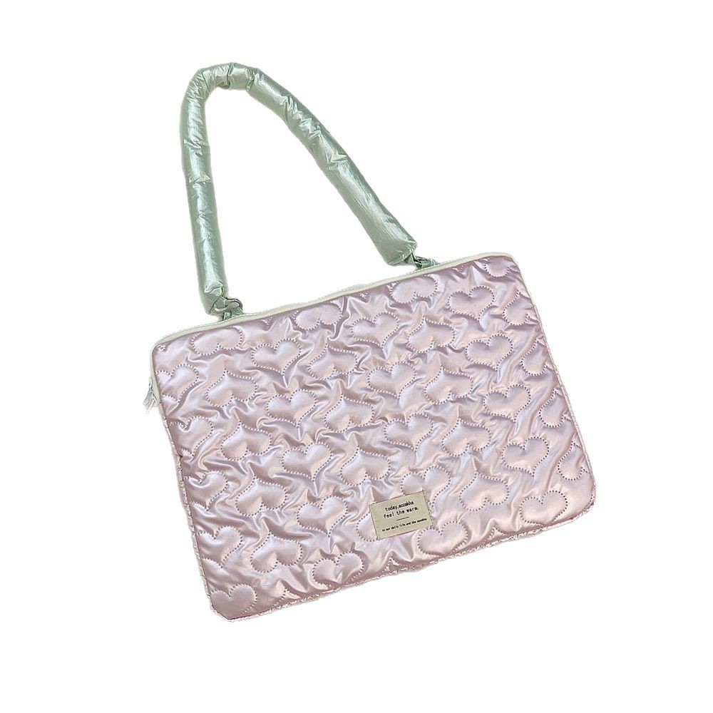 5341 ins heart-shaped bow tablet Inner liner Bag, storage bag, 13-inch and 15-inch single-shoulder computer case Item Picture