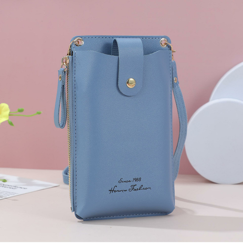 Mobile phone bag, women's single-shoulder bag, crossbody bag, women's coin purse, multi-slot, large-capacity, fresh and simple Japanese and Korean wallet card case Item Picture