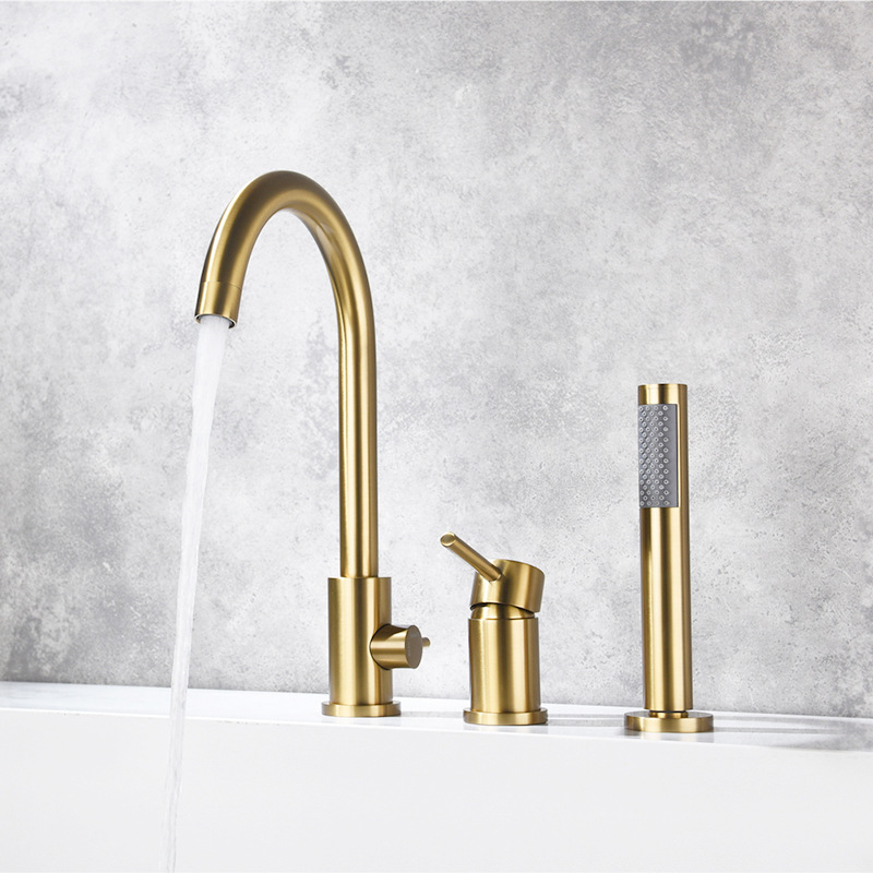 All-copper bathtub edge, bathroom, bathtub faucet, cold and hot split, sitting bathtub faucet, cross handwheel for export Specification drawing