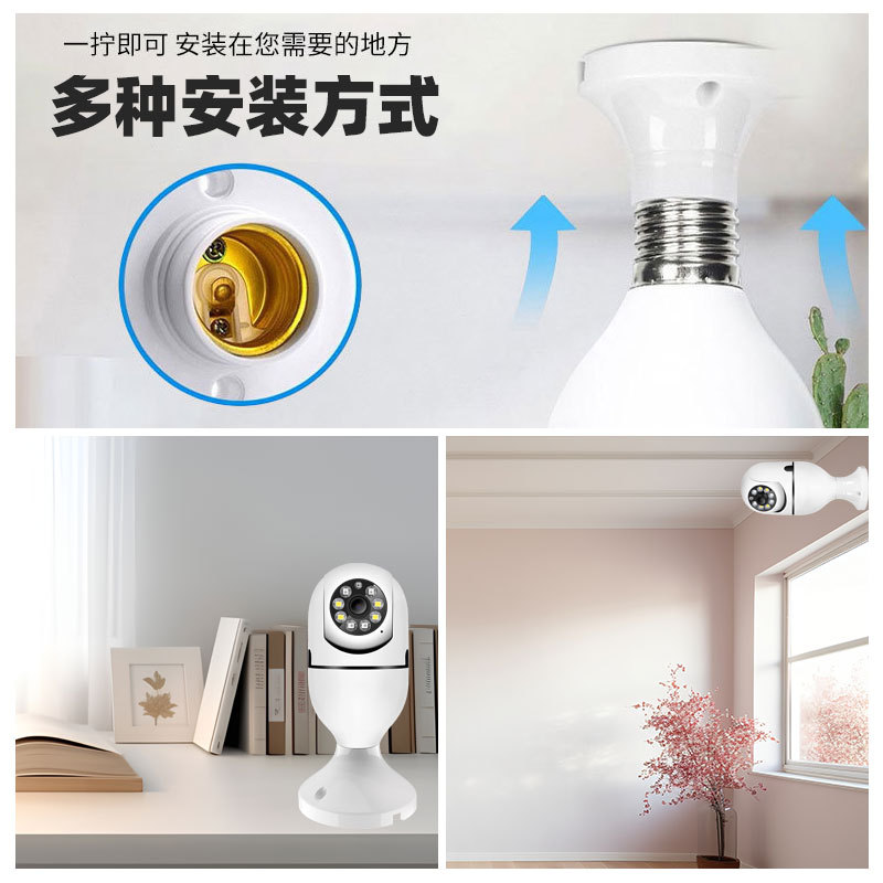 2 million full-color night vision E27 bulb camera, 360-degree rotatable panoramic high-definition intercom surveillance camera Application Scenario