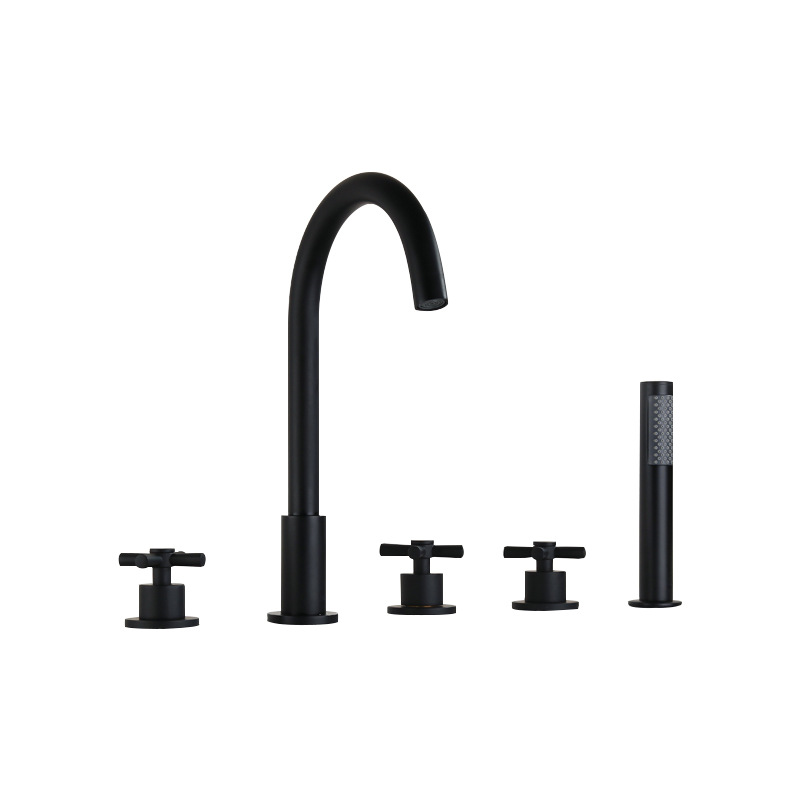 All-copper bathtub edge, bathroom, bathtub faucet, cold and hot split, sitting bathtub faucet, cross handwheel for export Item Picture