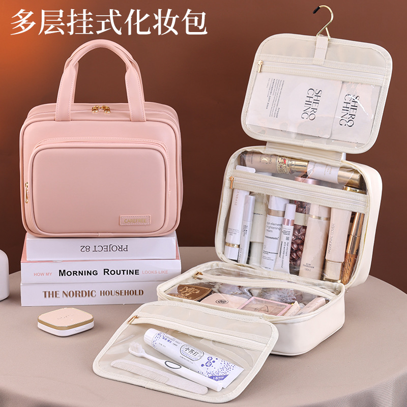 High-end hand-held waterproof makeup bag for women, large capacity 2025 new model cosmetics storage bag, portable travel toiletries bag full figure