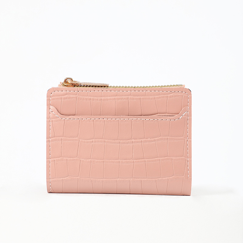 New summer 2023 wallet, leather texture solid color simple cross-border Wallet, zipper coin purse wholesale Item Picture