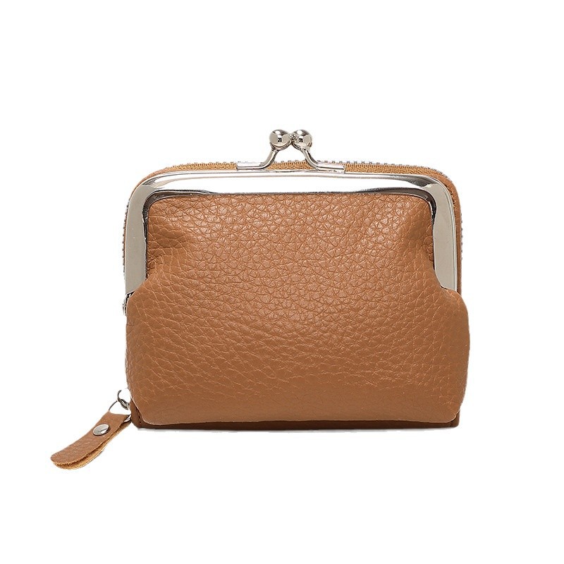 New short lychee patterned women's wallet, organ card case, large-capacity coin purse, clip case, detachable dual-purpose bag Item Picture