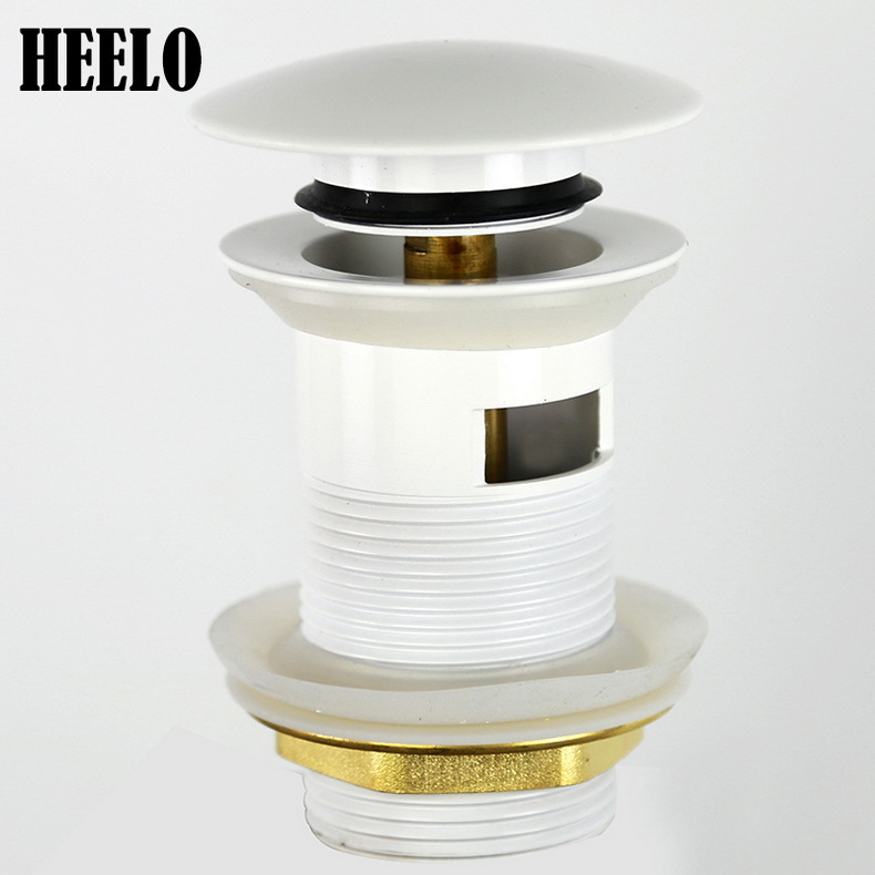 Black European-style basin with overflow hole, fine copper face, large cover, press and bounce type drain, white water drain head details Picture