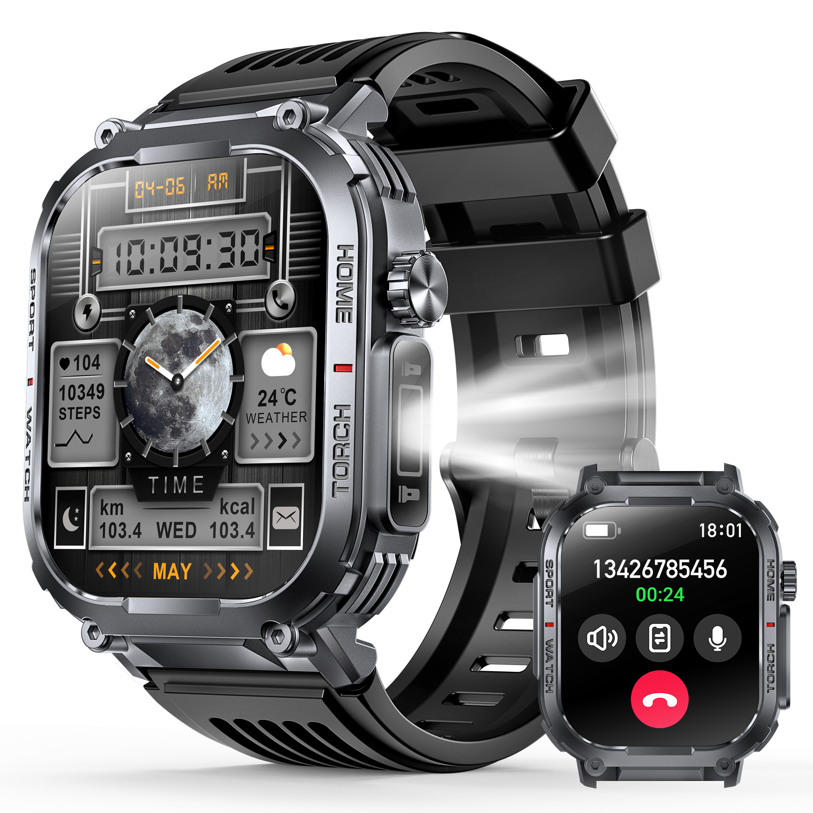 The new outdoor sports smartwatch S320B features Bluetooth communication and is water-resistant with a compass and 3ATM full figure