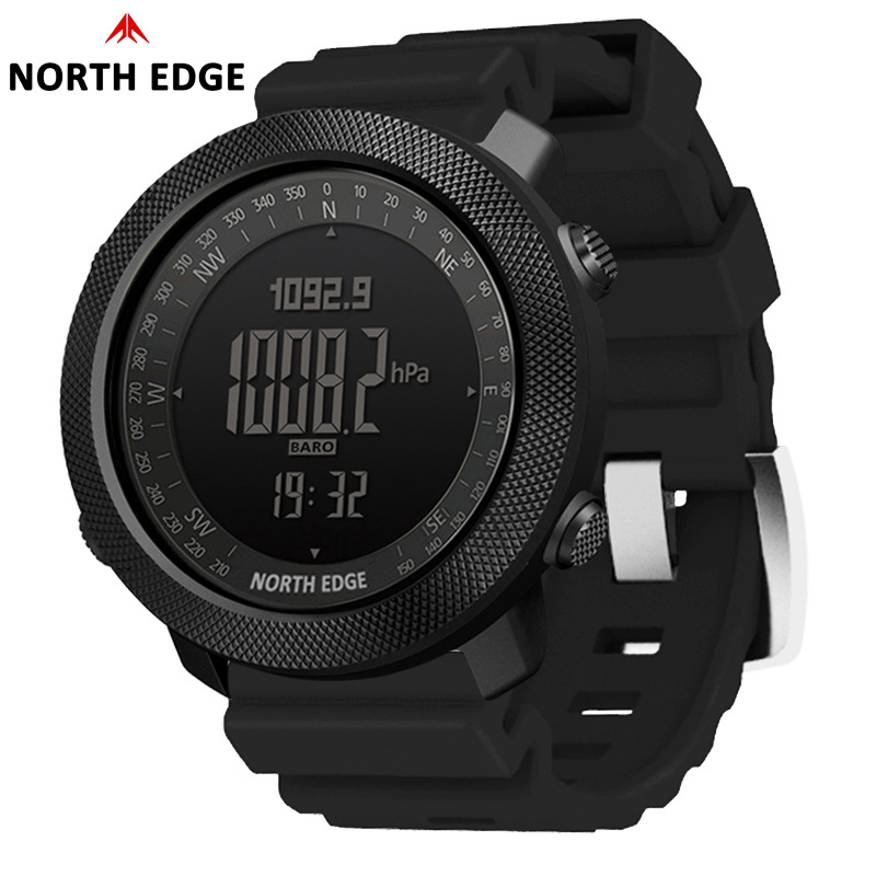 Outdoor sports smart waterproof watch, color silicone high pressure compass thermometer, metal watch full figure