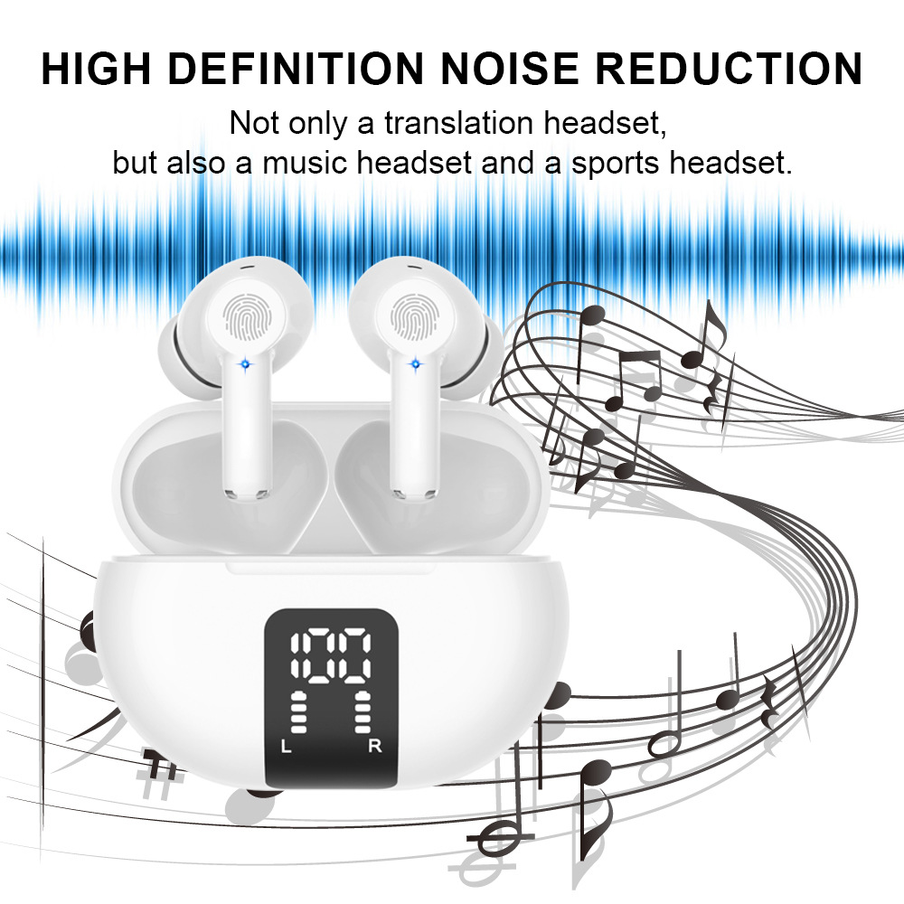 The new M10 translation headphones support voice translation between 150 languages and are TWS wireless Bluetooth headphones Specification drawing