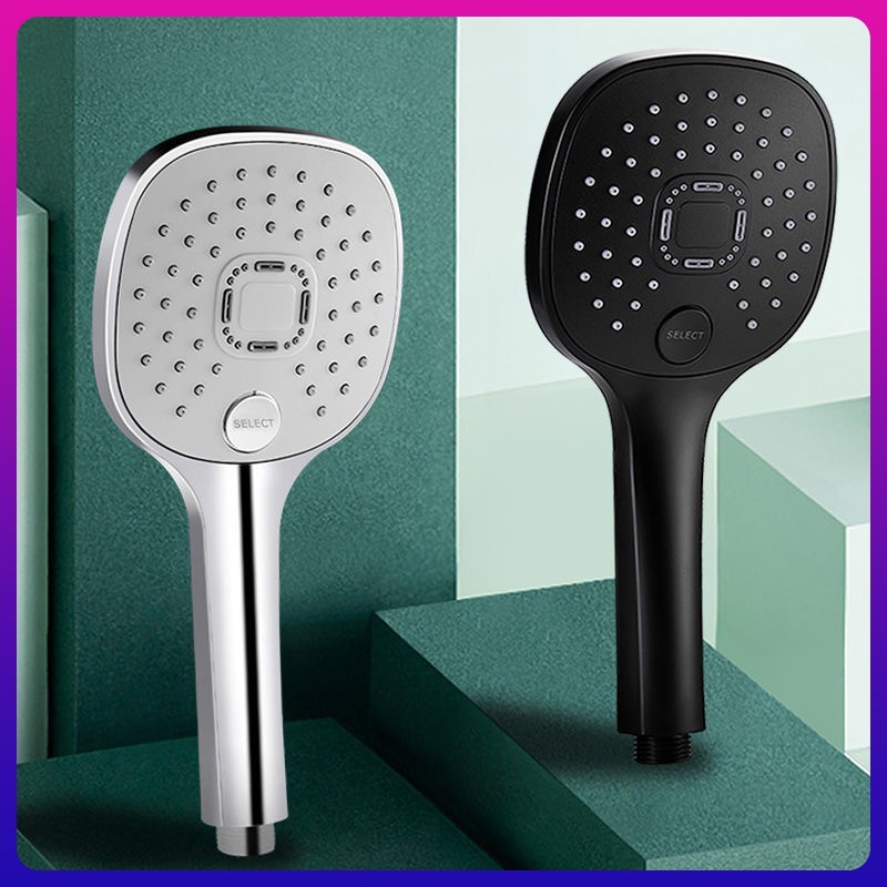 【 Factory Wholesale 】 Black shower head top spray set, pressurized nozzle, cross-border handheld simple bathing single head details Picture