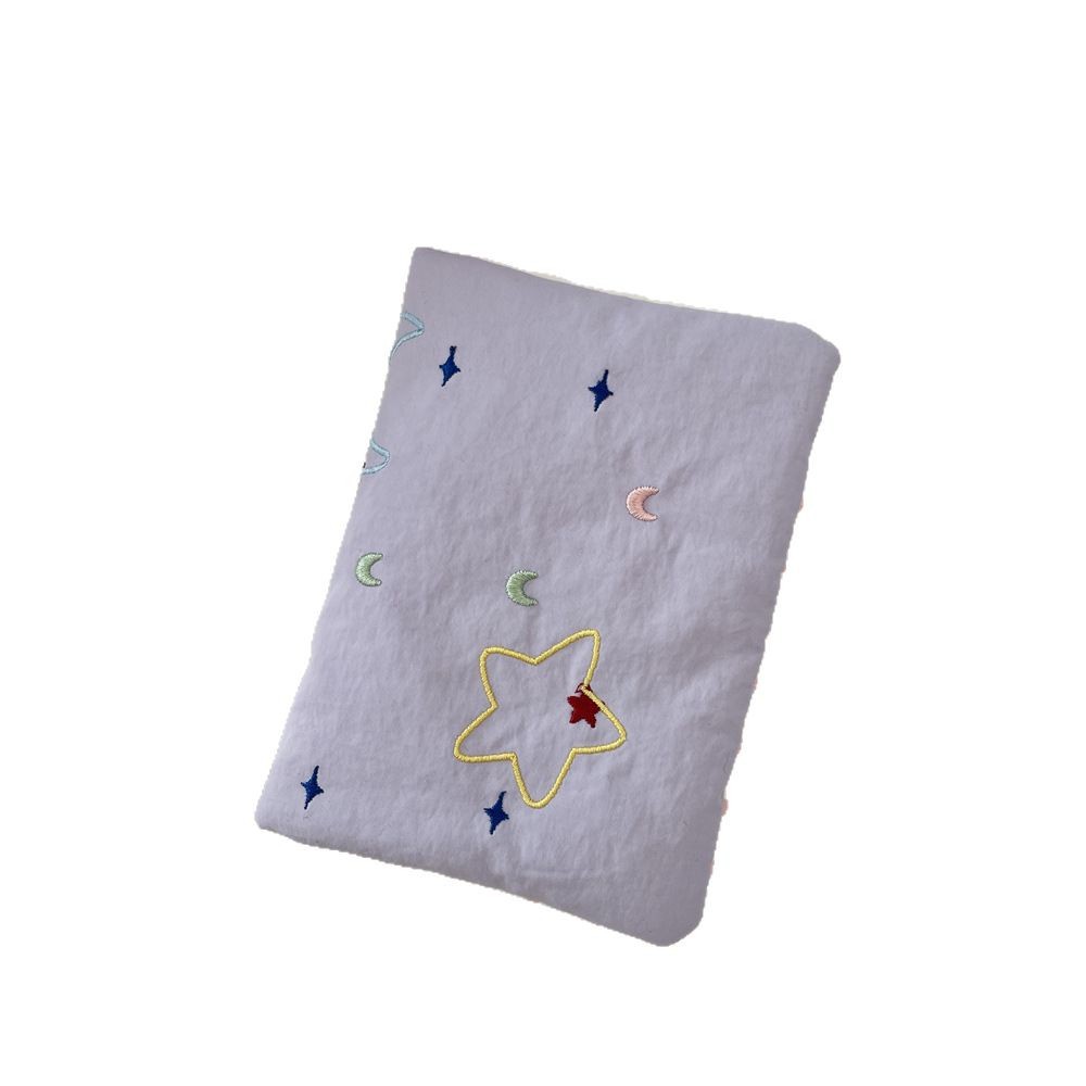 54173 Embroidered Star Fabric Travel Passport Holder Storage Bag, Bank Card and ID Card Case, Multi-functional storage bag Item Picture