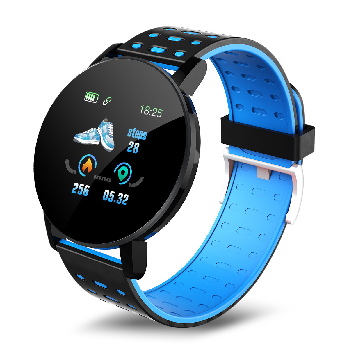 Cross-border 119plus Round Screen Smart Bracelet, Bluetooth call reminder, fitness bracelet, step counting, blood pressure monitoring, sleep monitoring Specification drawing