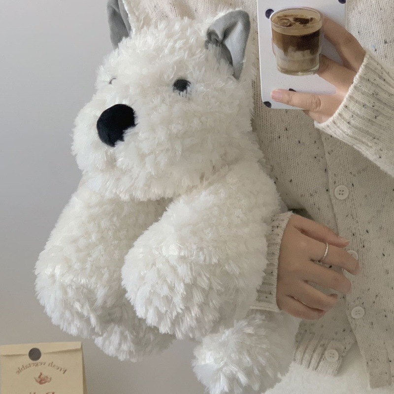Hot water bag rechargeable hand warmer 2023 New style Cute West Highland plush doll, girls can step in to keep warm in winter full figure