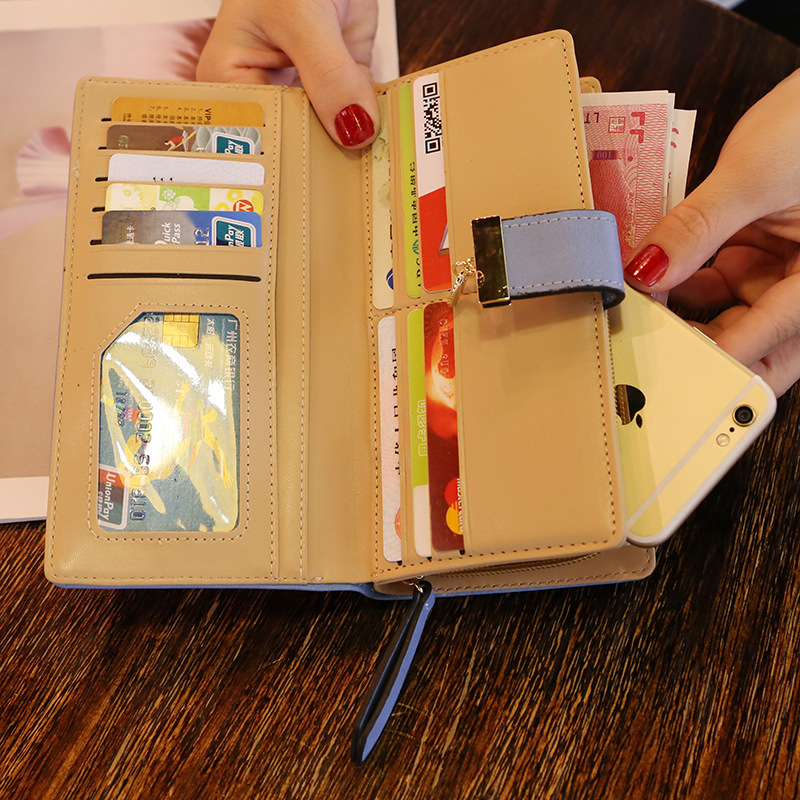 2023 New style women's wallet: Sweet and ladylike PU leather horizontal zipper Women's mid-length hollowed-out leaf coin purse details Picture